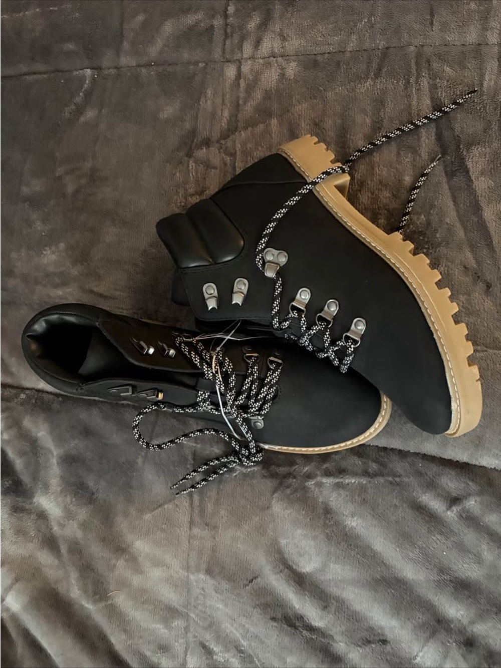 Women’s Black Hiking Boots with Tan Sole